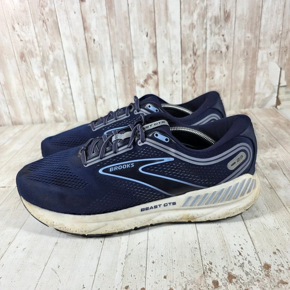 Brooks Beast GTS 23 Mens 12.5 Extra Wide 4E Navy Blue Running Shoes 1104014E495